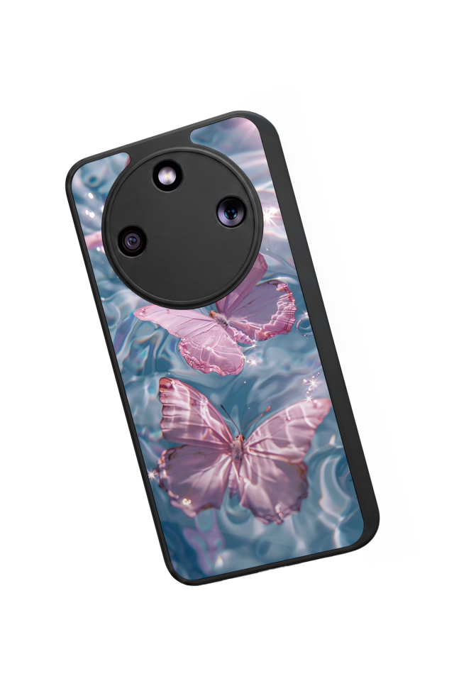 Honor Magic 8 Lite Uyumlu Kelebek Tasarımlı Glossy Premium Kılıf