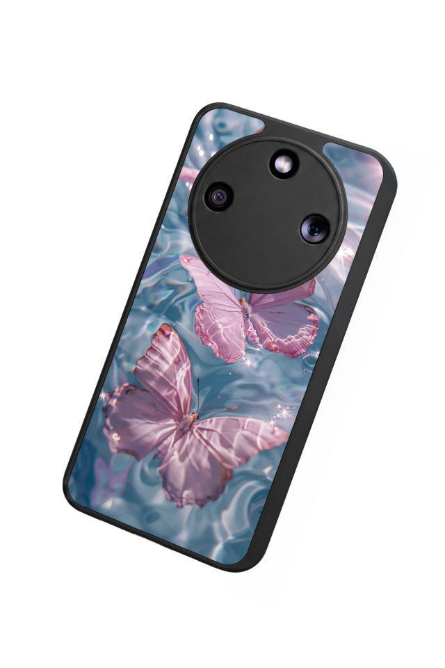Honor Magic 8 Lite Uyumlu Kelebek Tasarımlı Glossy Premium Kılıf