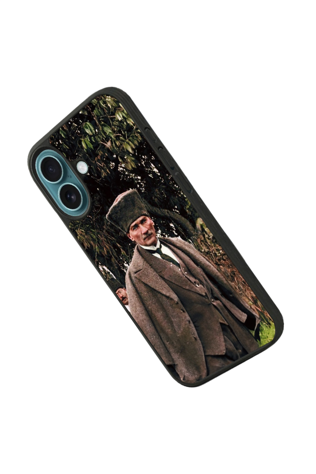 iPhone 16 Plus Uyumlu Mustafa Kemal Ataturk Tasarımlı Glossy Premium Kılıf