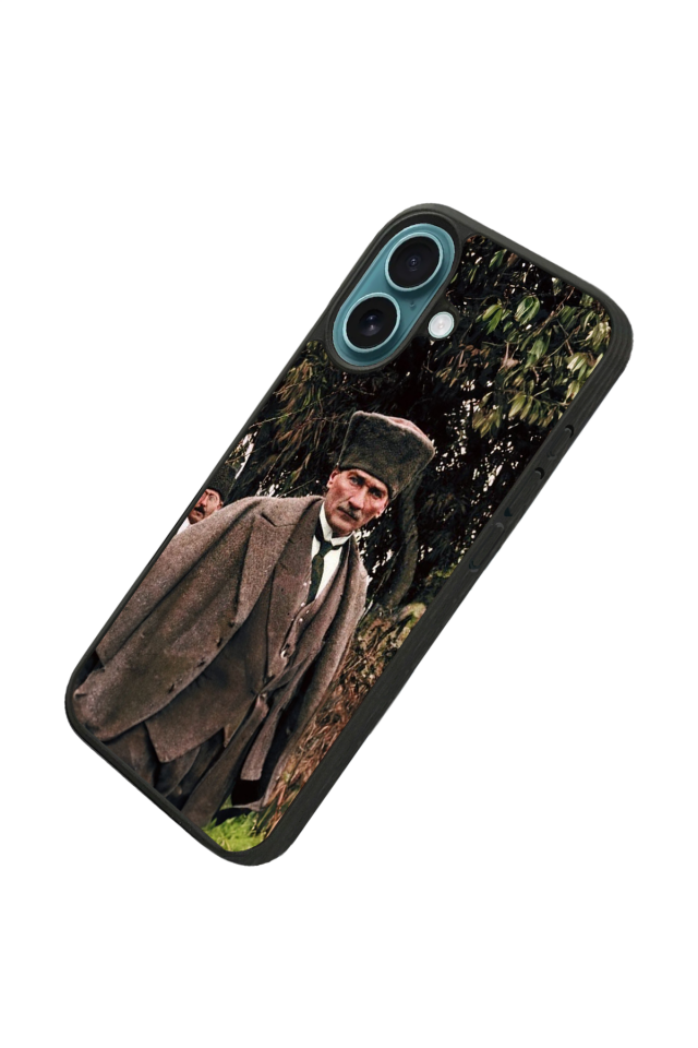 iPhone 16 Plus Uyumlu Mustafa Kemal Ataturk Tasarımlı Glossy Premium Kılıf