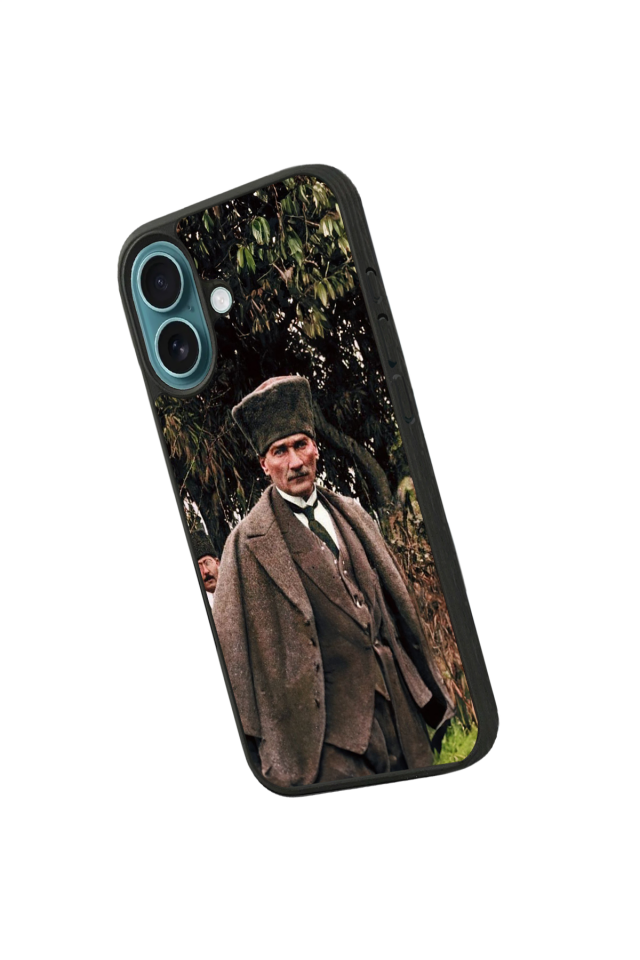 iPhone 16 Plus Uyumlu Mustafa Kemal Ataturk Tasarımlı Glossy Premium Kılıf