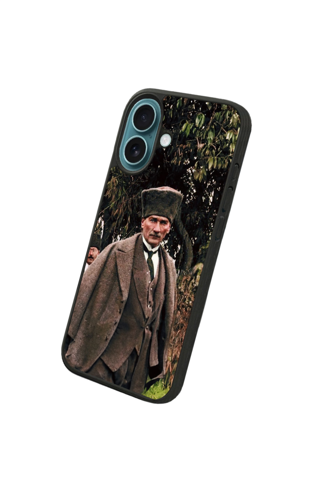 iPhone 16 Plus Uyumlu Mustafa Kemal Ataturk Tasarımlı Glossy Premium Kılıf
