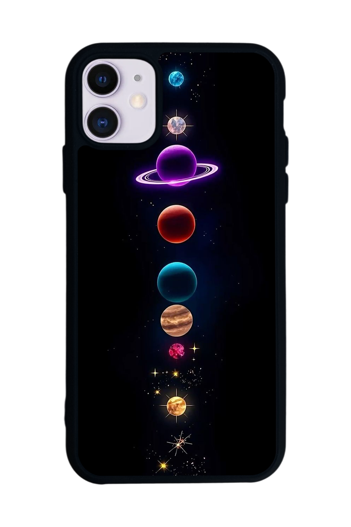 iPhone 11 Uyumlu Uzay Tasarımlı Glossy Premium Kılıf