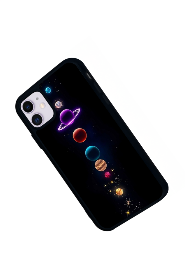 iPhone 11 Uyumlu Uzay Tasarımlı Glossy Premium Kılıf