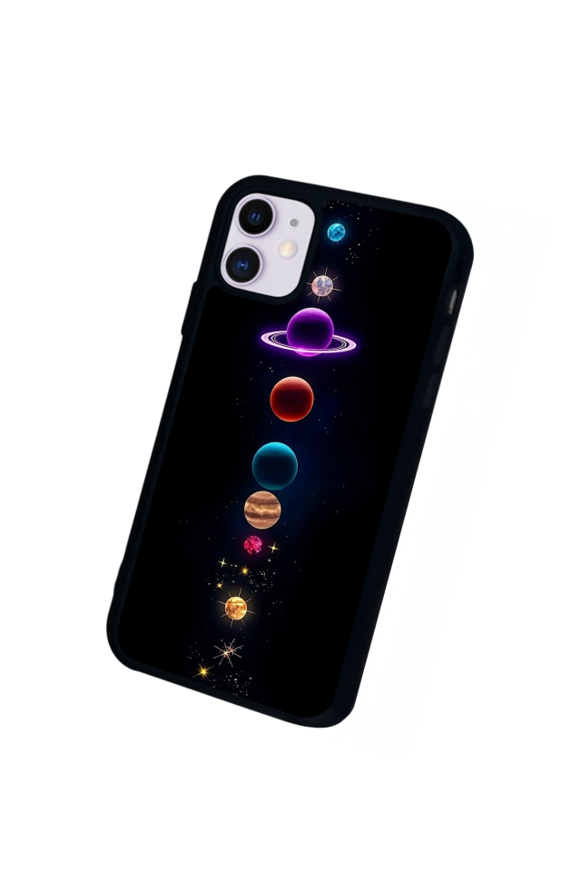 iPhone 11 Uyumlu Uzay Tasarımlı Glossy Premium Kılıf