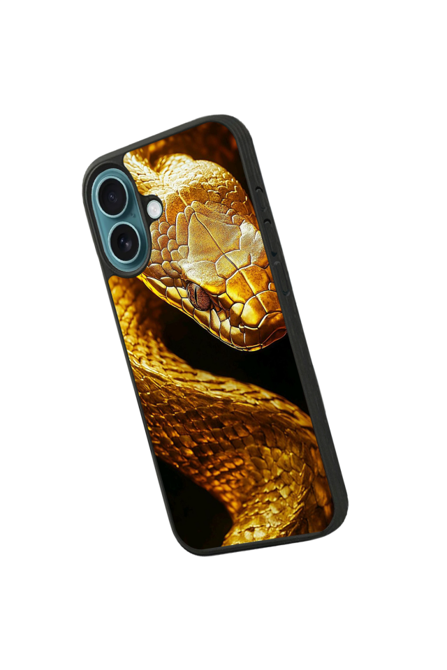 iPhone 16 Uyumlu Yılan Tasarımlı Glossy Premium Kılıf