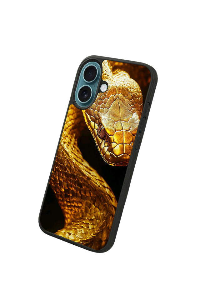 iPhone 16 Uyumlu Yılan Tasarımlı Glossy Premium Kılıf