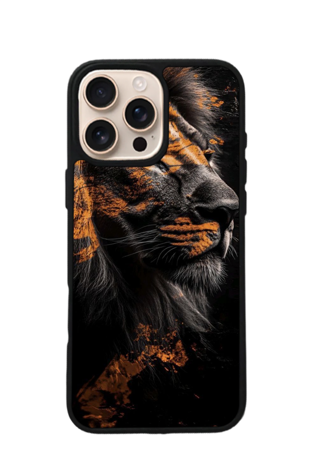 iPhone 15 Pro Max Uyumlu Aslan Tasarımlı Glossy Premium Kılıf