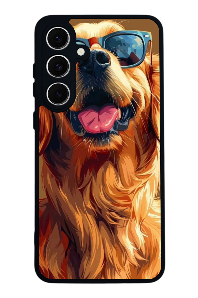 Samsung Galaxy S24 FE Uyumlu Golden Kopek Tasarımlı Glossy Premium Kılıf