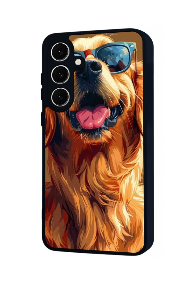 Samsung Galaxy S24 FE Uyumlu Golden Kopek Tasarımlı Glossy Premium Kılıf