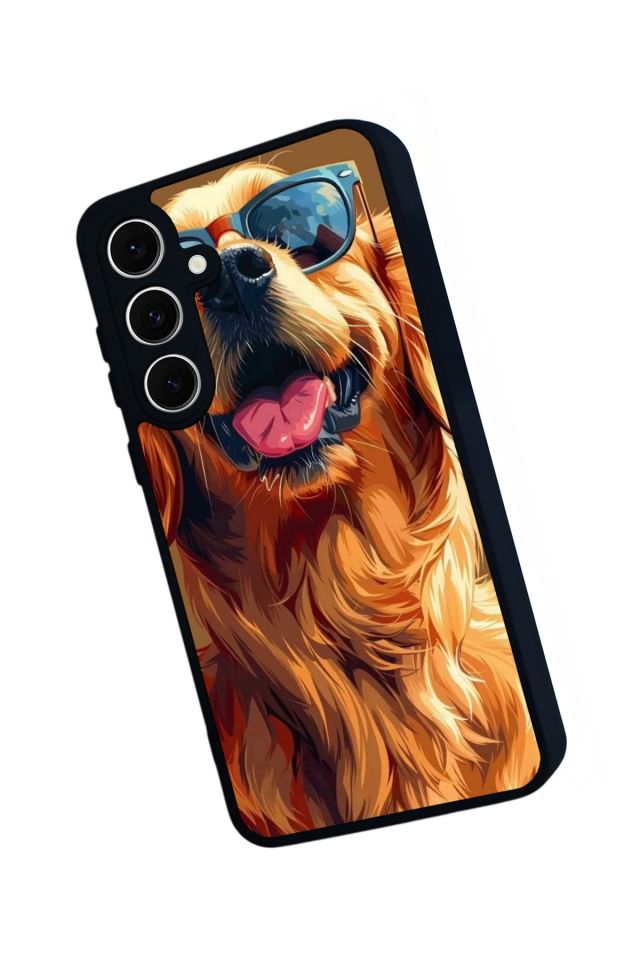 Samsung Galaxy S24 FE Uyumlu Golden Kopek Tasarımlı Glossy Premium Kılıf