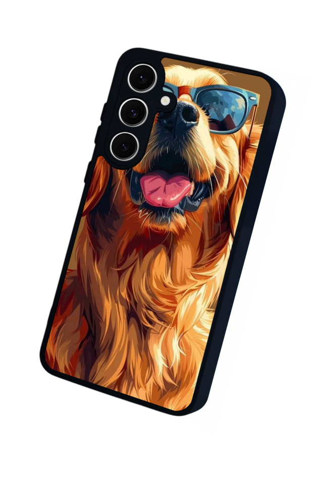 Samsung Galaxy S24 FE Uyumlu Golden Kopek Tasarımlı Glossy Premium Kılıf