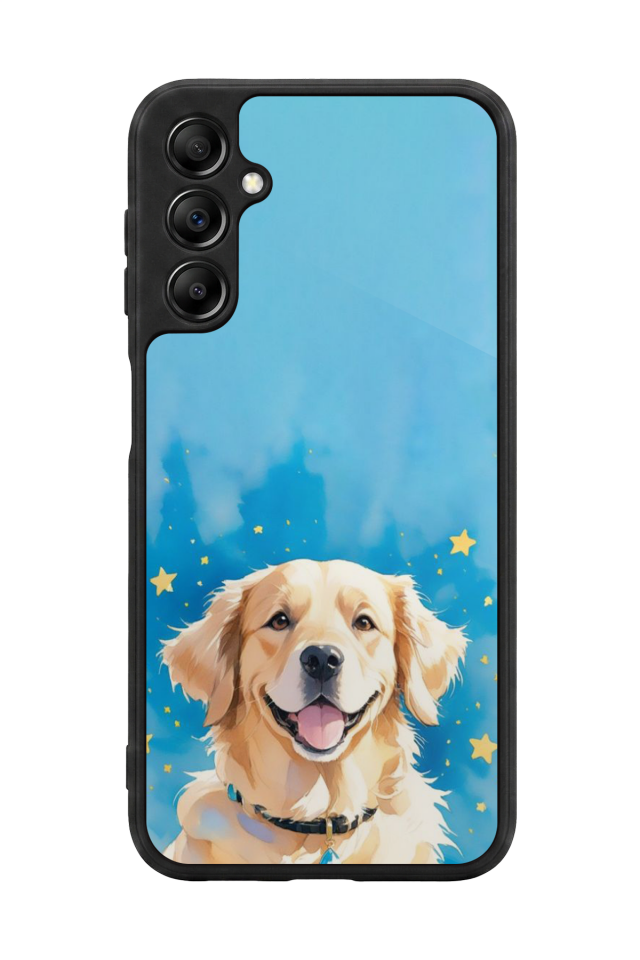 Samsung Galaxy A14 Uyumlu Golden Kopek Tasarımlı Glossy Premium Kılıf