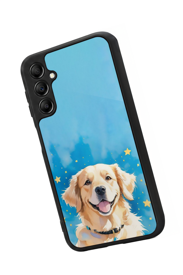 Samsung Galaxy A14 Uyumlu Golden Kopek Tasarımlı Glossy Premium Kılıf