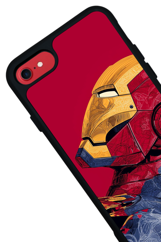 iPhone 8 Uyumlu  Iron Man ( Demir Adam ) Tasarımlı Glossy Premium Kılıf