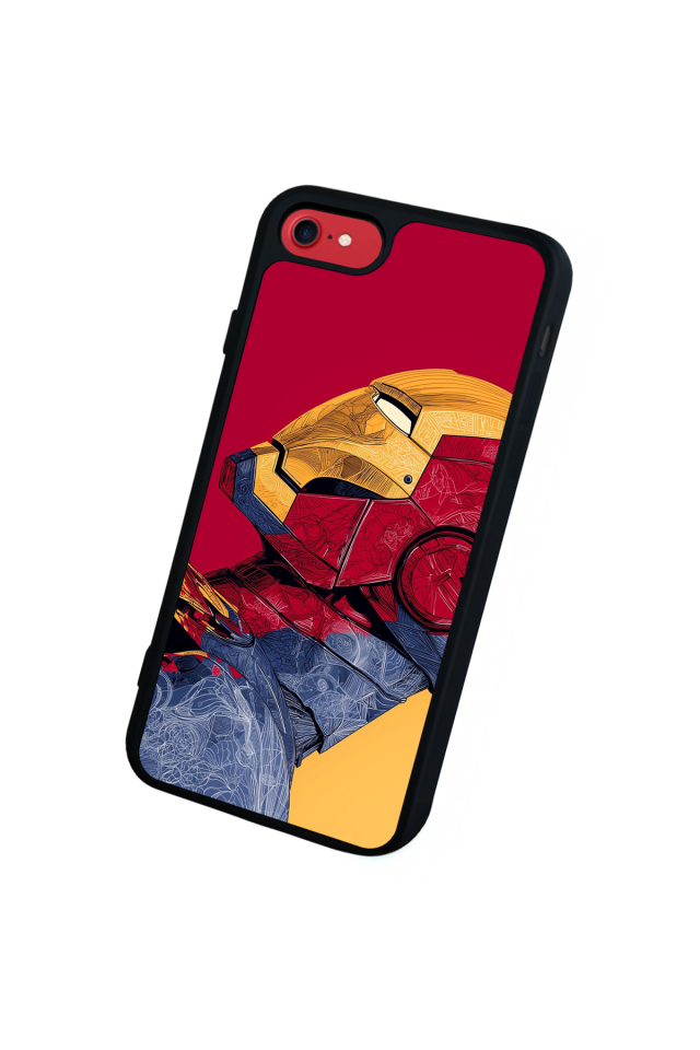 iPhone 8 Uyumlu  Iron Man ( Demir Adam ) Tasarımlı Glossy Premium Kılıf
