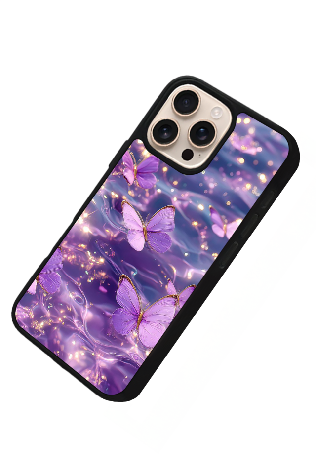 iPhone 14 Pro Max Uyumlu Kelebek Tasarımlı Glossy Premium Kılıf