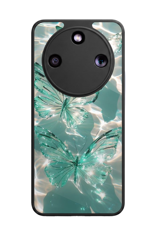 Honor Magic 8 Lite Uyumlu Kelebek Tasarımlı Glossy Premium Kılıf