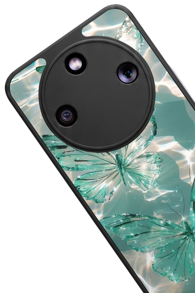 Honor Magic 8 Lite Uyumlu Kelebek Tasarımlı Glossy Premium Kılıf