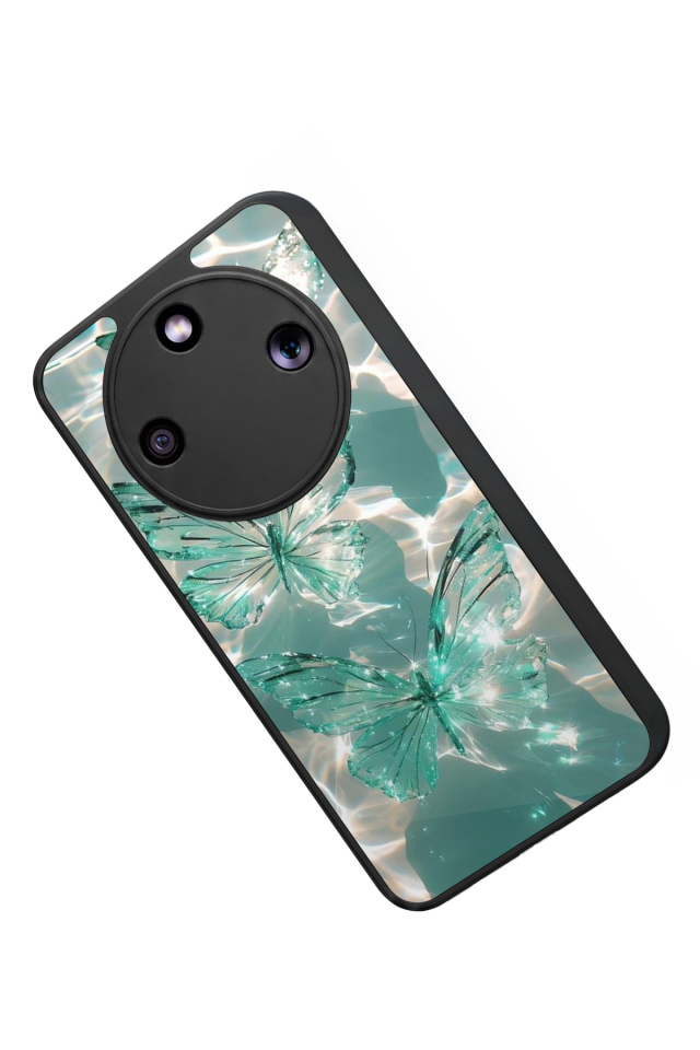 Honor Magic 8 Lite Uyumlu Kelebek Tasarımlı Glossy Premium Kılıf