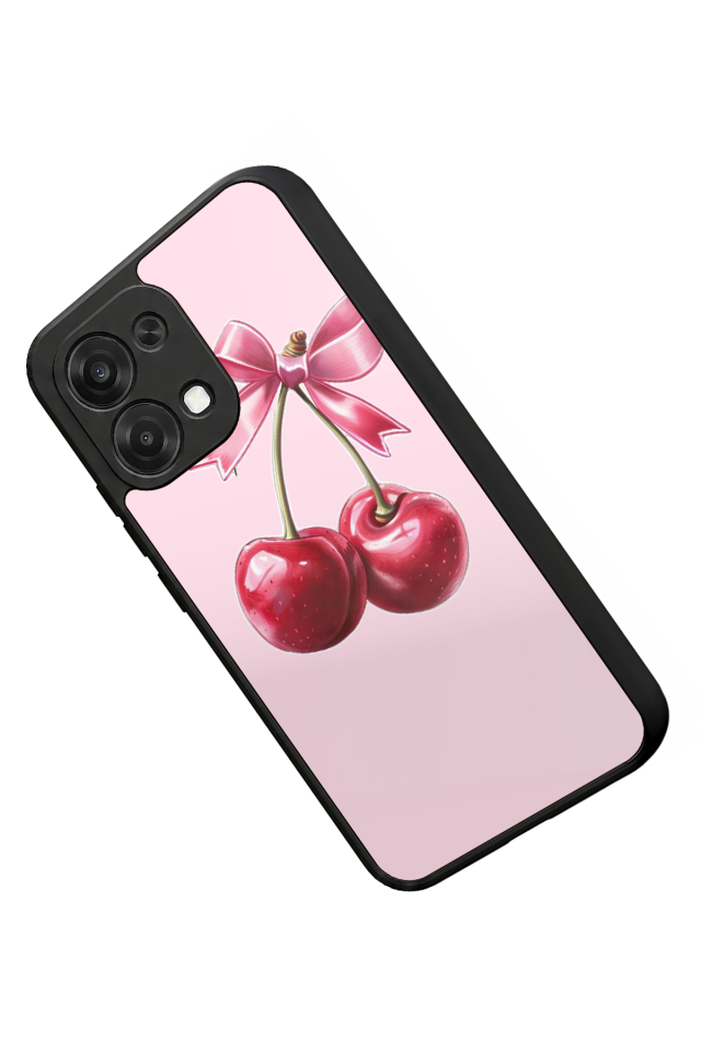 Oppo A6 Pro Uyumlu Kiraz Tasarımlı Glossy Premium Kılıf