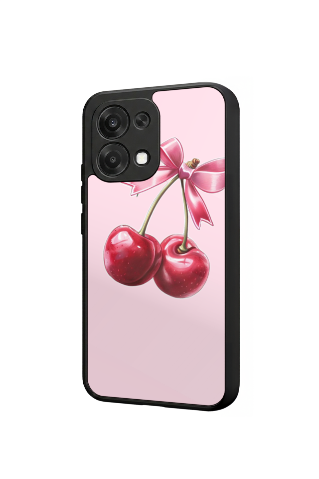 Oppo A6 Pro Uyumlu Kiraz Tasarımlı Glossy Premium Kılıf