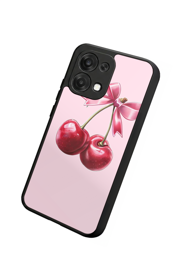 Oppo A6 Pro Uyumlu Kiraz Tasarımlı Glossy Premium Kılıf