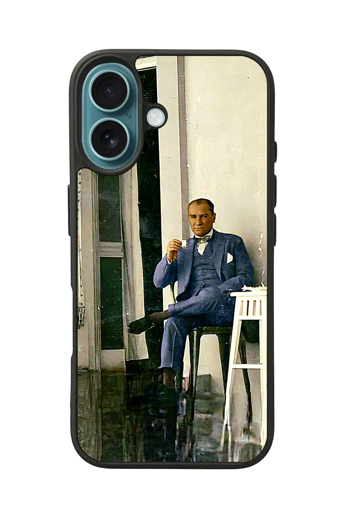iPhone 16 Plus Uyumlu Mustafa Kemal Ataturk Tasarımlı Glossy Premium Kılıf