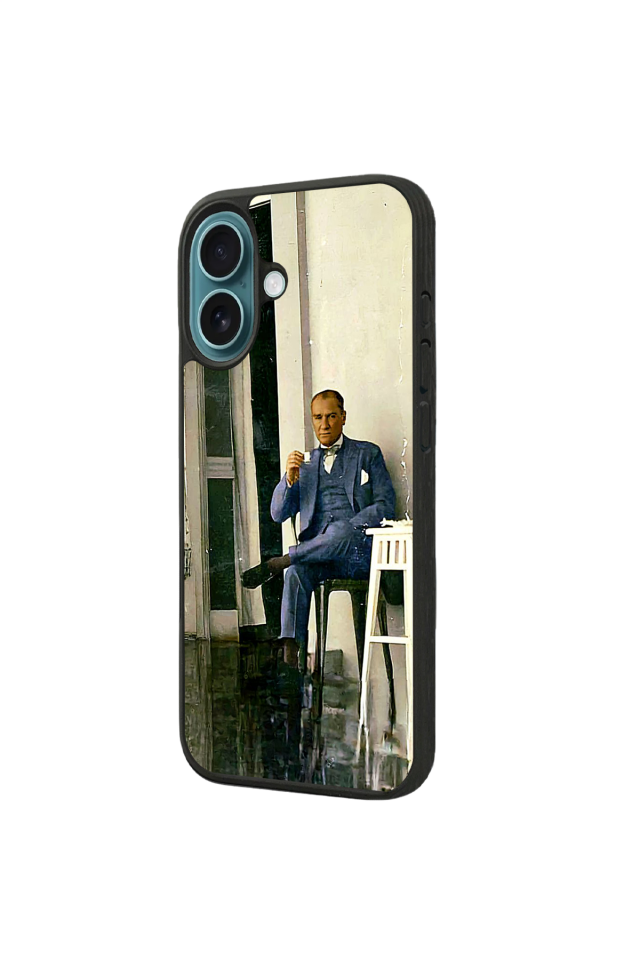 iPhone 16 Plus Uyumlu Mustafa Kemal Ataturk Tasarımlı Glossy Premium Kılıf