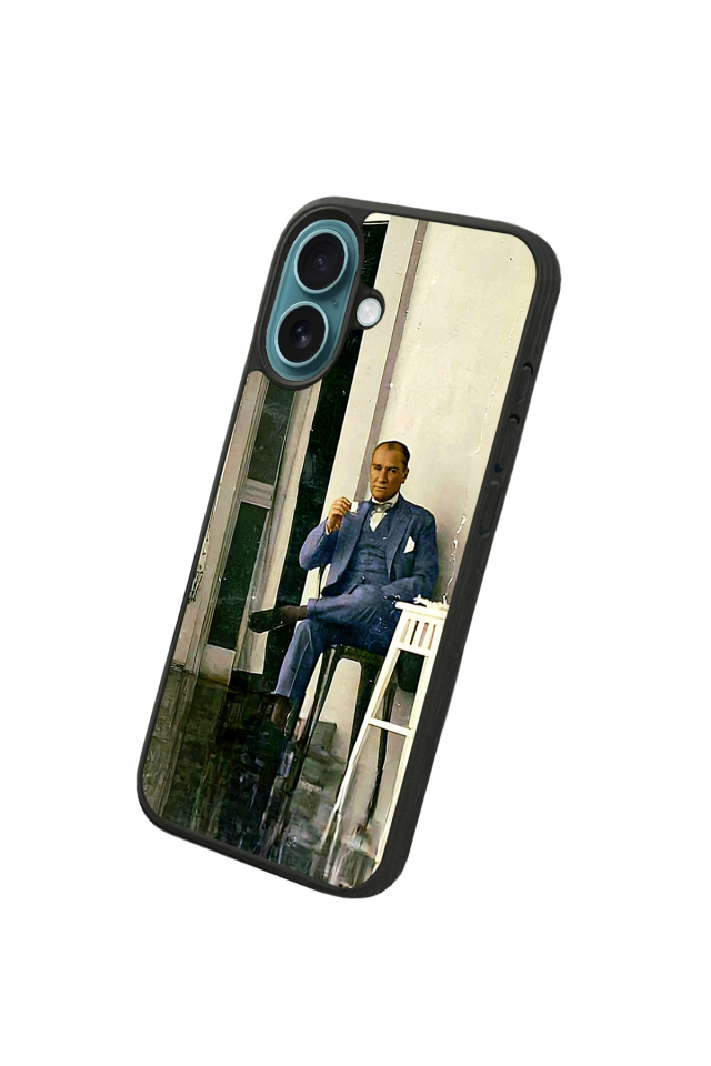 iPhone 16 Plus Uyumlu Mustafa Kemal Ataturk Tasarımlı Glossy Premium Kılıf