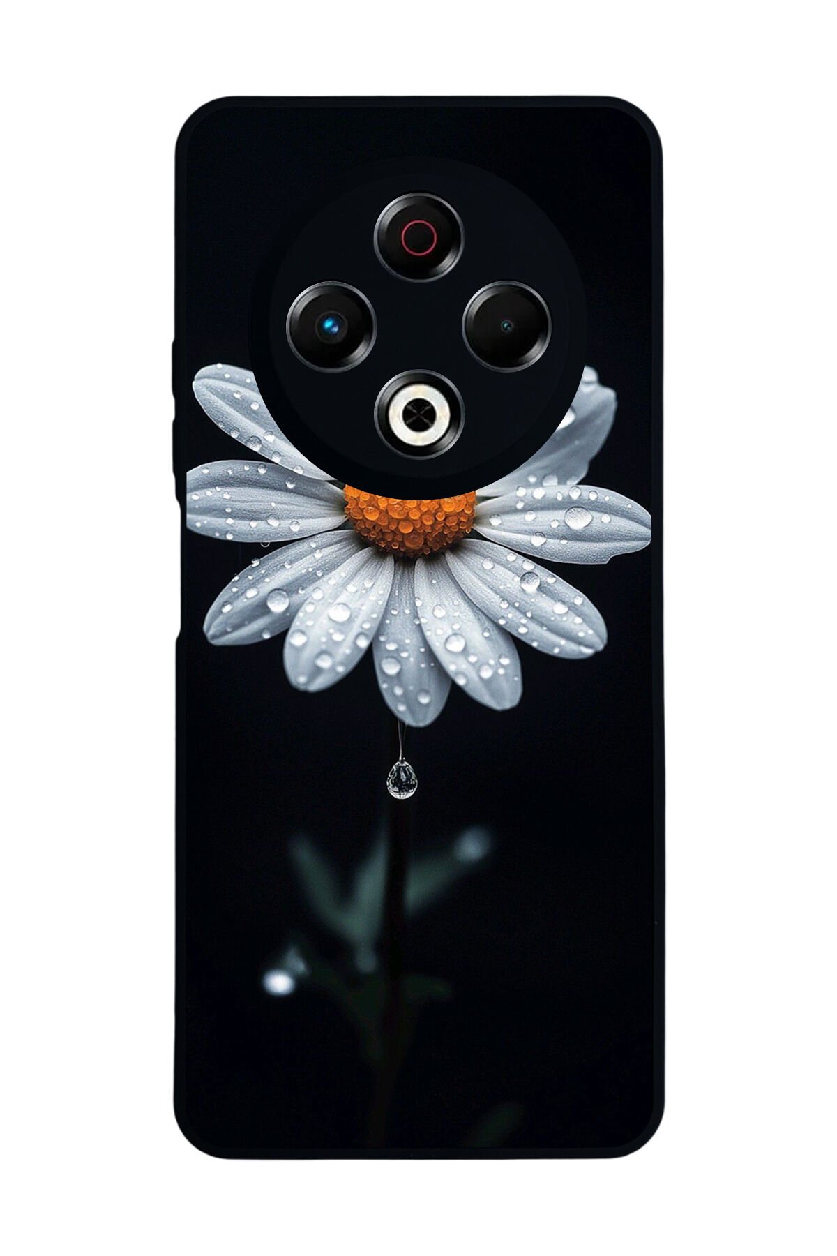 Tecno Spark 30 Uyumlu Papatya Tasarımlı Glossy Premium Kılıf