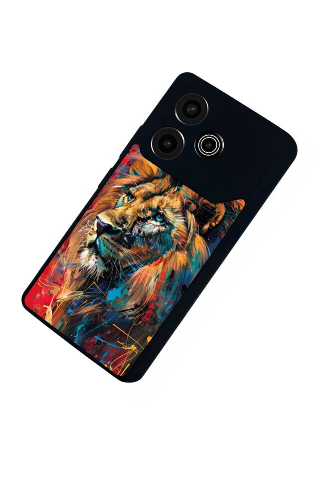 Tecno Pova 6 Uyumlu Aslan Tasarımlı Glossy Premium Kılıf