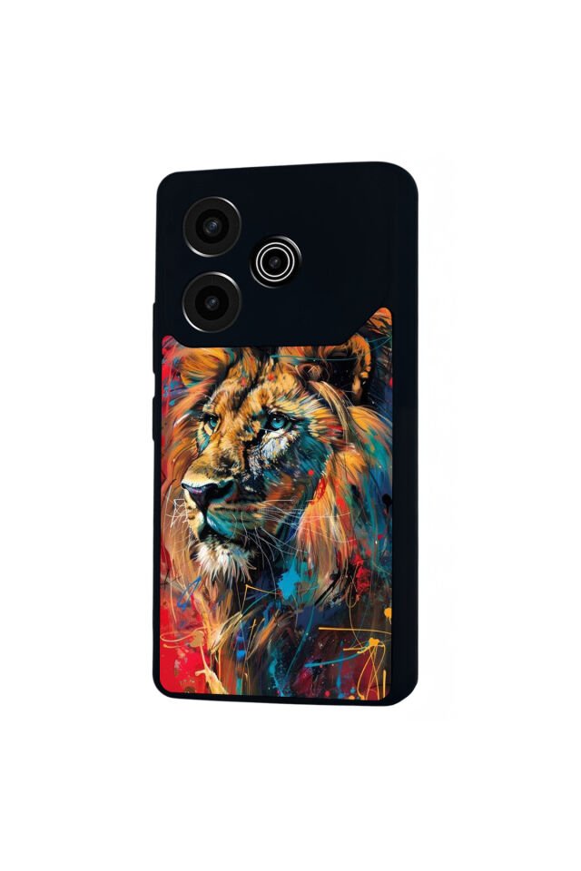 Tecno Pova 6 Uyumlu Aslan Tasarımlı Glossy Premium Kılıf