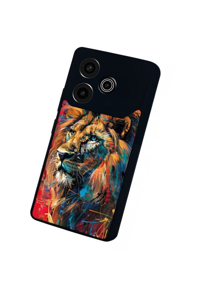 Tecno Pova 6 Uyumlu Aslan Tasarımlı Glossy Premium Kılıf