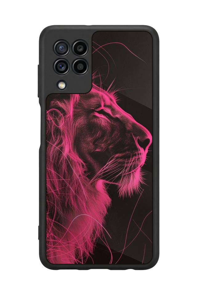 Samsung Galaxy M32 Uyumlu Aslan Tasarımlı Glossy Premium Kılıf