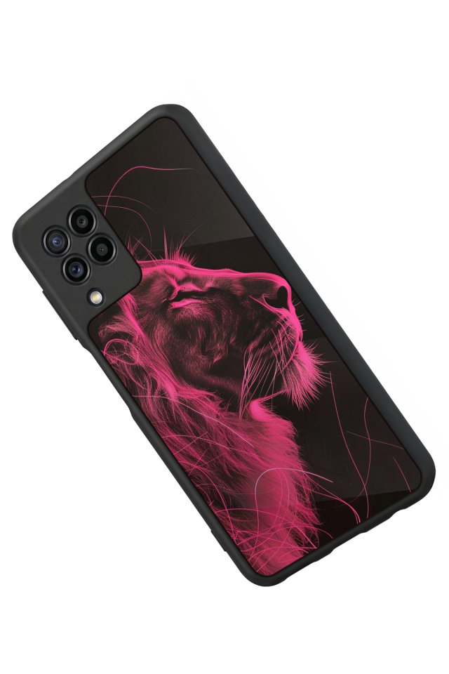 Samsung Galaxy M32 Uyumlu Aslan Tasarımlı Glossy Premium Kılıf