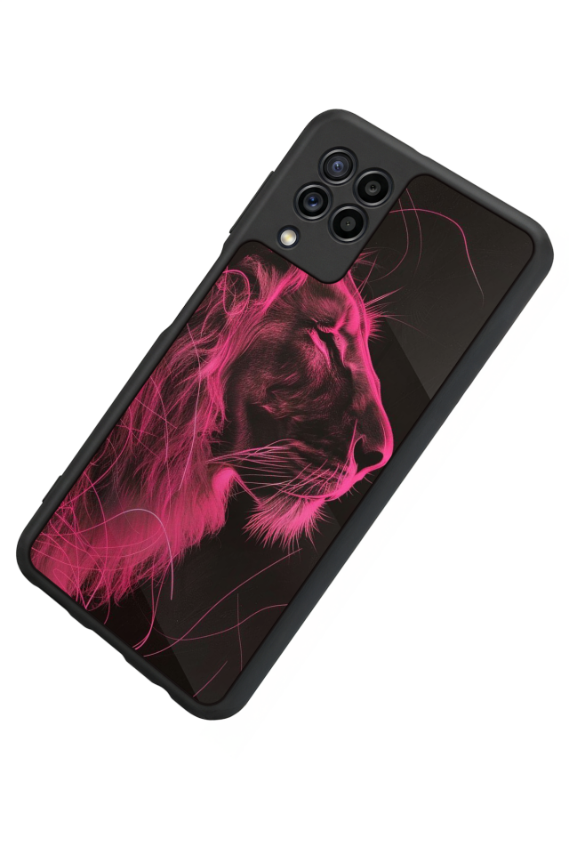 Samsung Galaxy M32 Uyumlu Aslan Tasarımlı Glossy Premium Kılıf