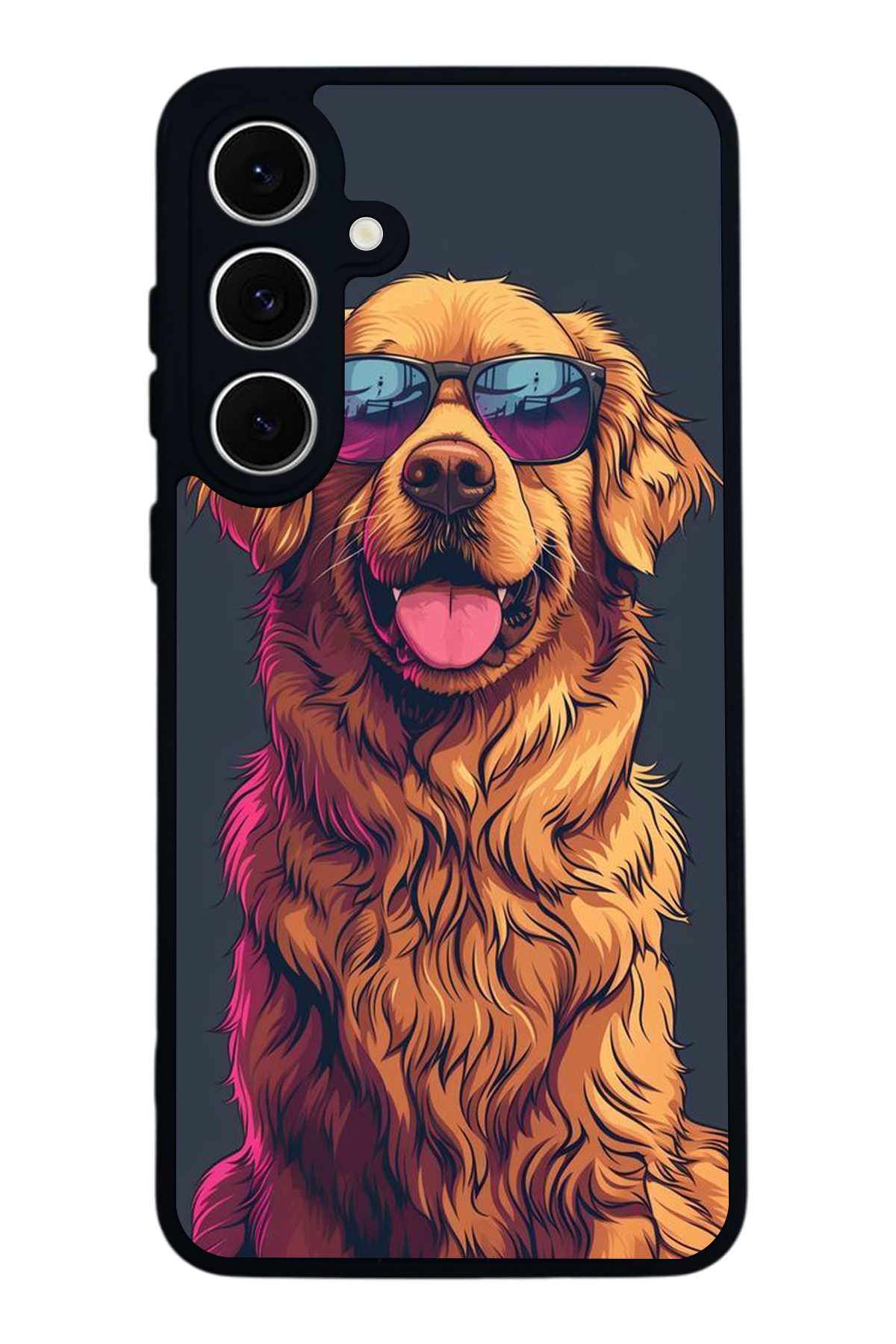 Samsung Galaxy S24 FE Uyumlu Golden Kopek Tasarımlı Glossy Premium Kılıf