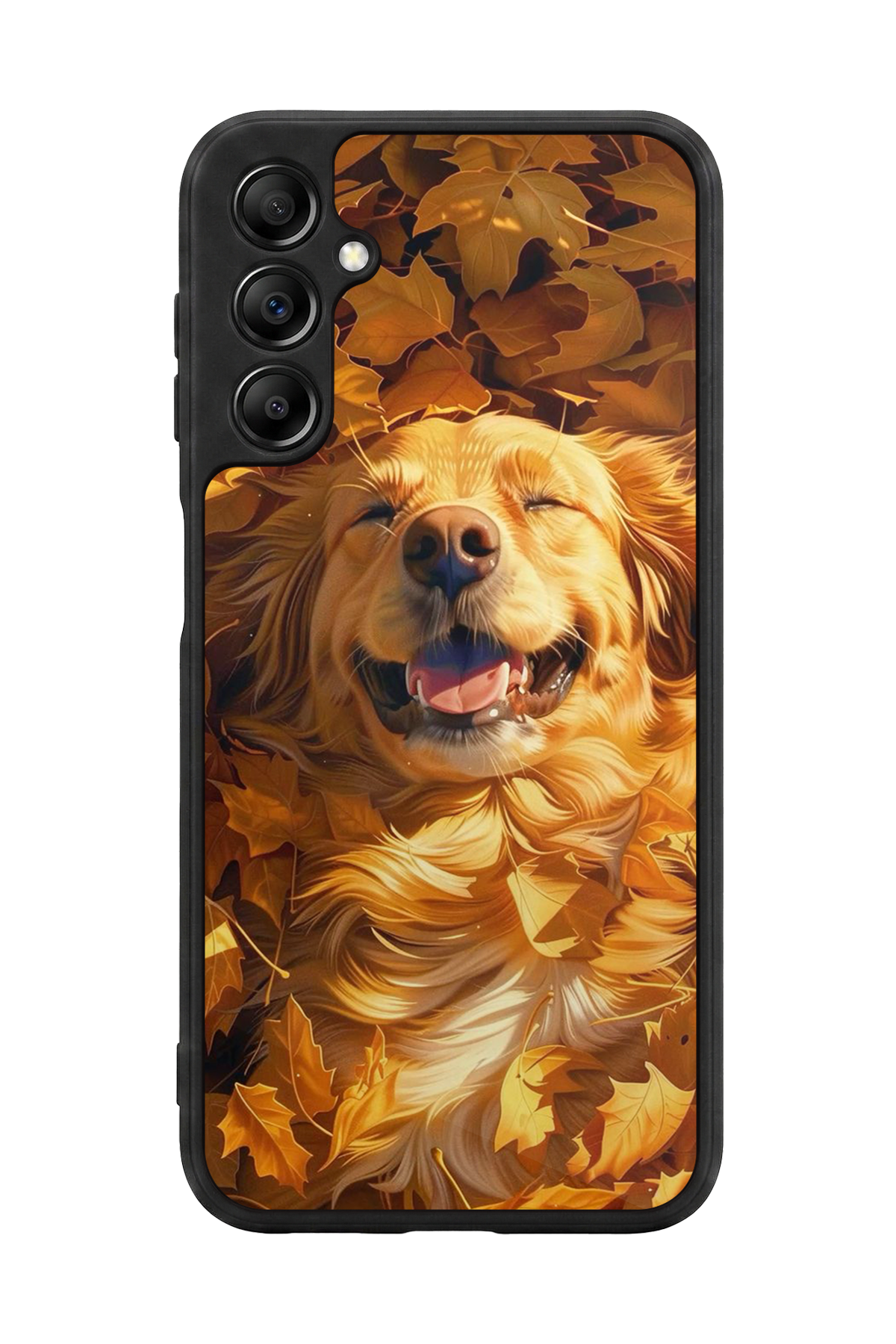 Samsung Galaxy A14 Uyumlu Golden Kopek Tasarımlı Glossy Premium Kılıf