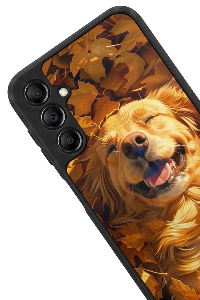 Samsung Galaxy A14 Uyumlu Golden Kopek Tasarımlı Glossy Premium Kılıf