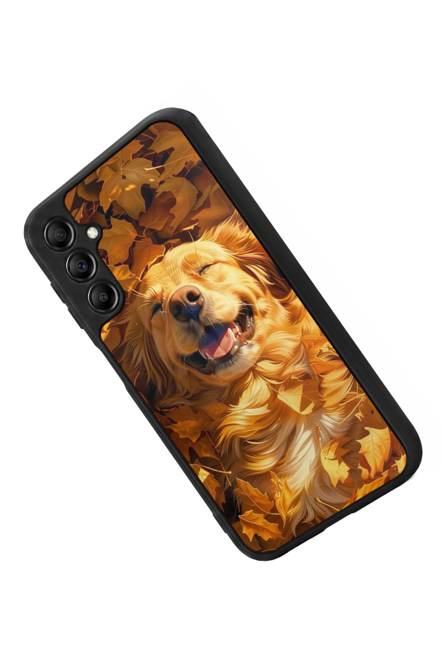 Samsung Galaxy A14 Uyumlu Golden Kopek Tasarımlı Glossy Premium Kılıf