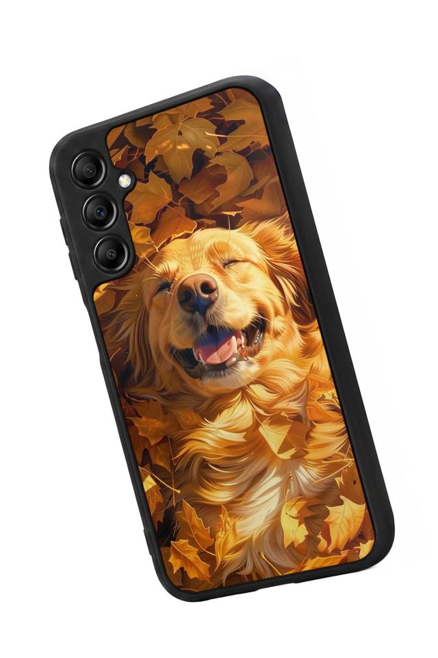 Samsung Galaxy A14 Uyumlu Golden Kopek Tasarımlı Glossy Premium Kılıf