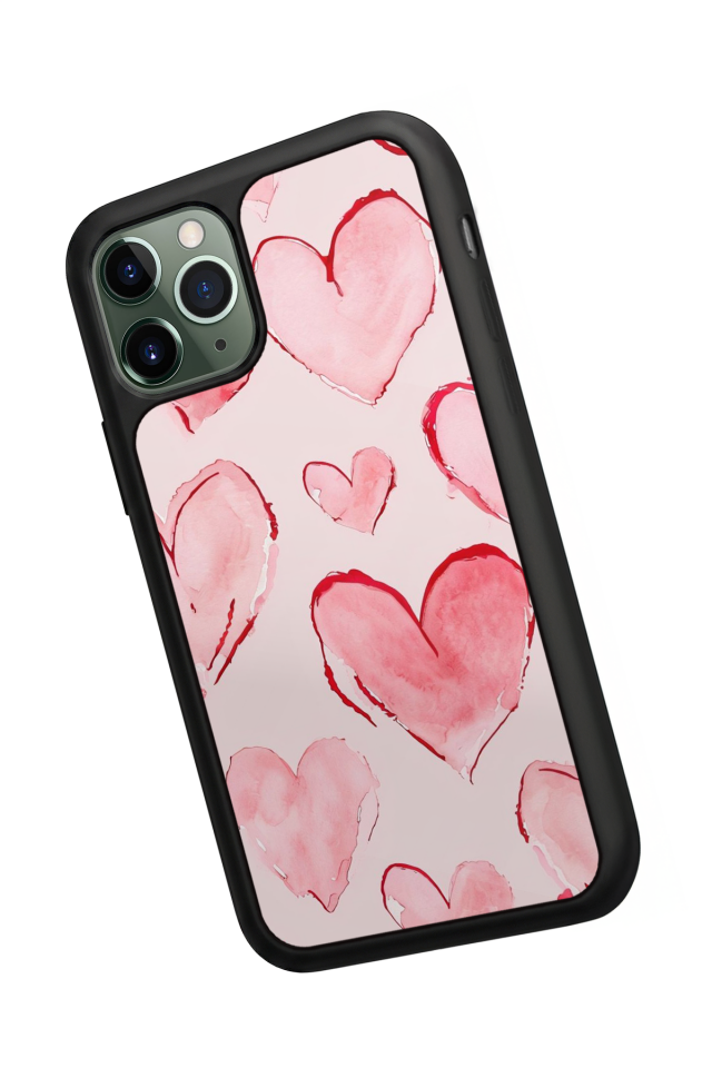 iPhone 11 Pro Max Uyumlu Kalp Love Tasarımlı Glossy Premium Kılıf