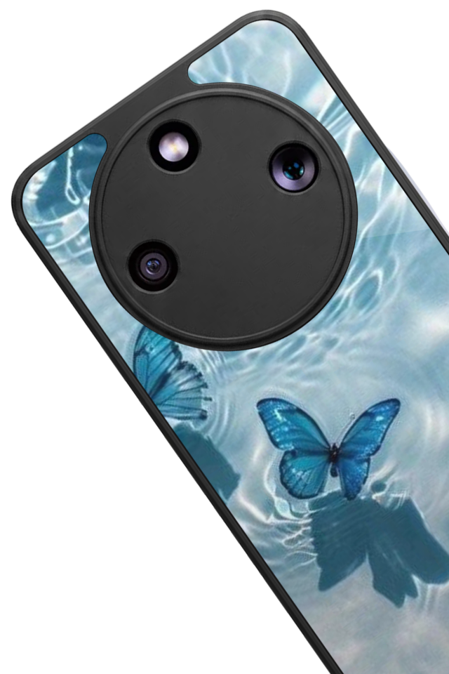 Honor Magic 8 Lite Uyumlu Kelebek Tasarımlı Glossy Premium Kılıf