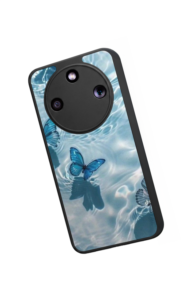 Honor Magic 8 Lite Uyumlu Kelebek Tasarımlı Glossy Premium Kılıf