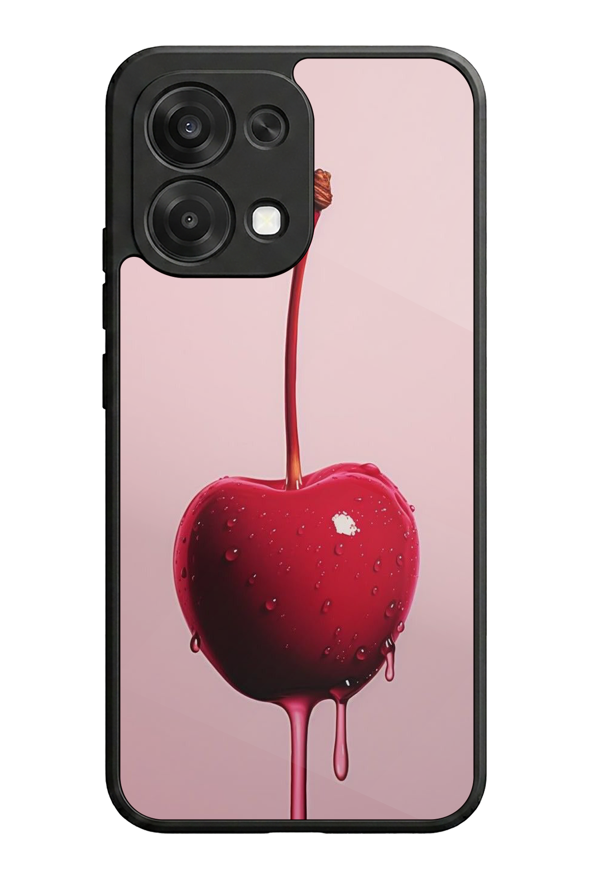 Oppo A6 Pro Uyumlu Kiraz Tasarımlı Glossy Premium Kılıf