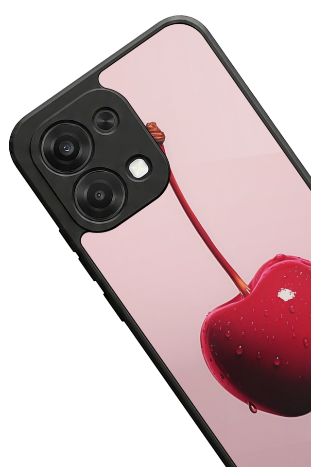 Oppo A6 Pro Uyumlu Kiraz Tasarımlı Glossy Premium Kılıf