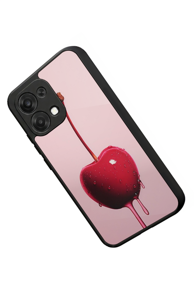 Oppo A6 Pro Uyumlu Kiraz Tasarımlı Glossy Premium Kılıf