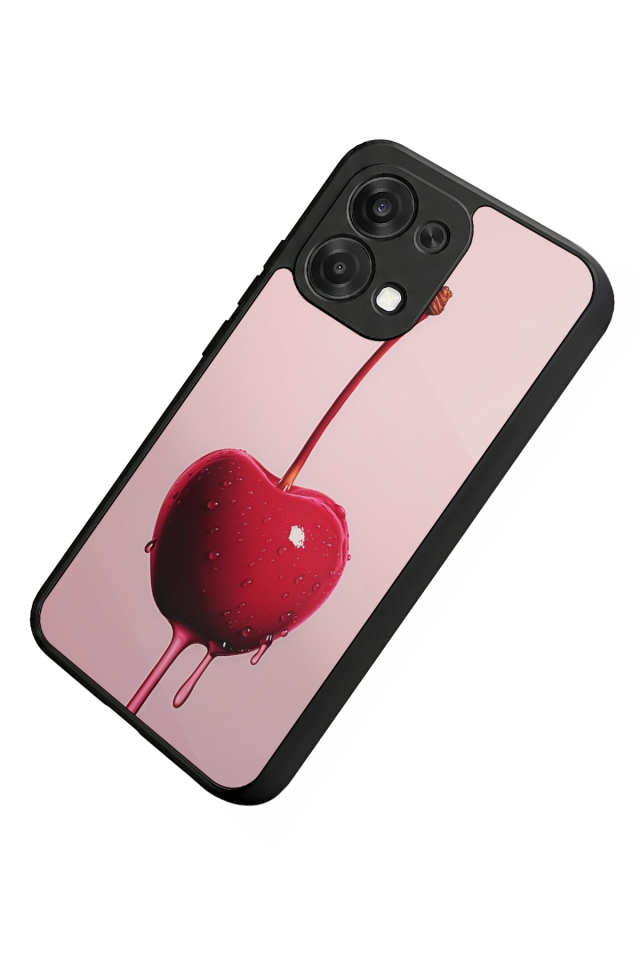 Oppo A6 Pro Uyumlu Kiraz Tasarımlı Glossy Premium Kılıf