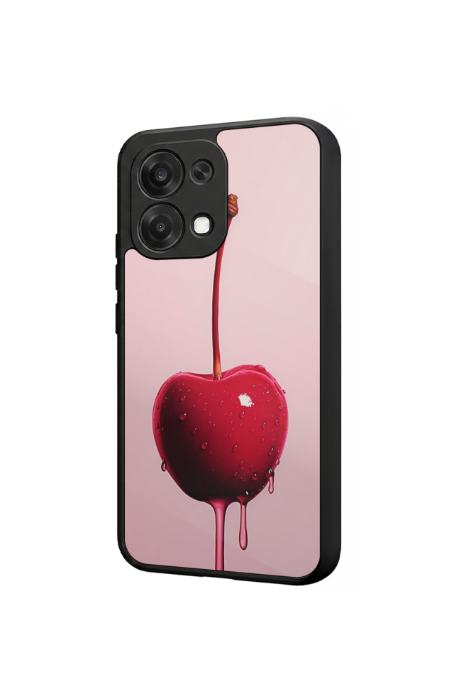 Oppo A6 Pro Uyumlu Kiraz Tasarımlı Glossy Premium Kılıf